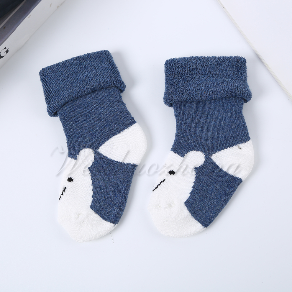 Cold winter children's fleece warm long socks, baby cartoon cotton socks, single and double paper boxes, individual packaging Item Picture