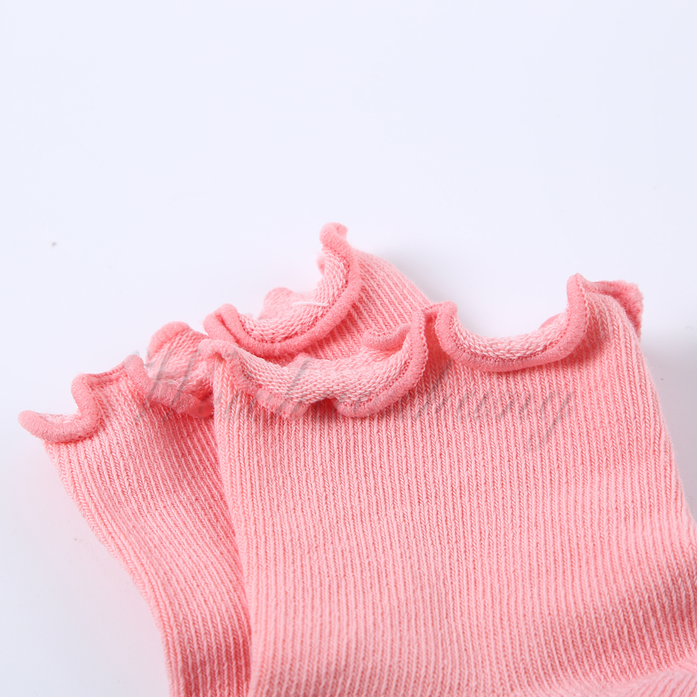 Wave-rolled toe design cotton texture new baby cotton socks for spring and autumn, comfortable solid color warm socks for babies Specification image