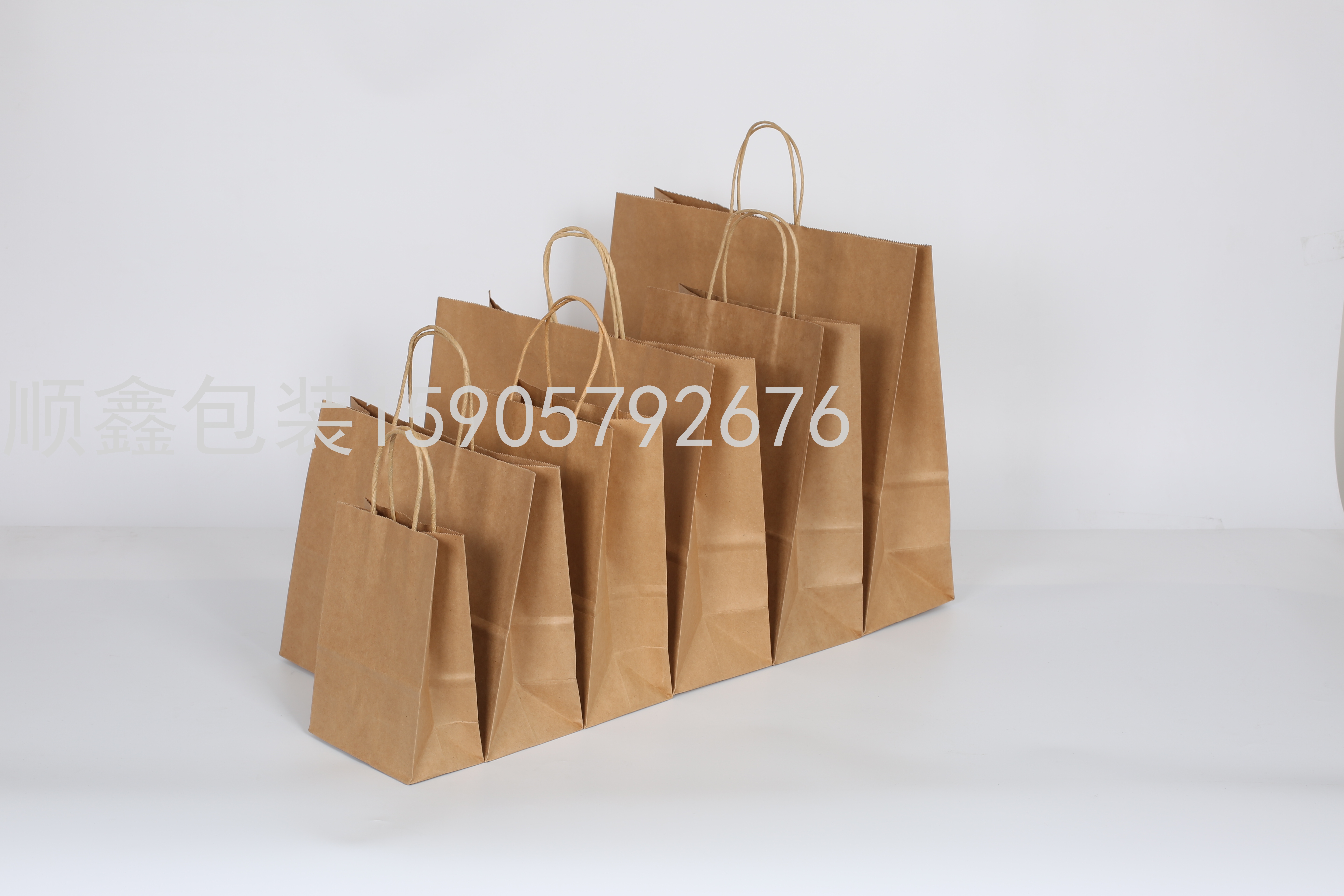 牛皮纸袋，外卖打包袋，可定制logo