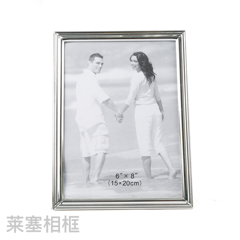 Three-stripe iron electroplated creative decorative item photo, home decoration gift, living room bedroom handicraft, metal photo frame Specification image