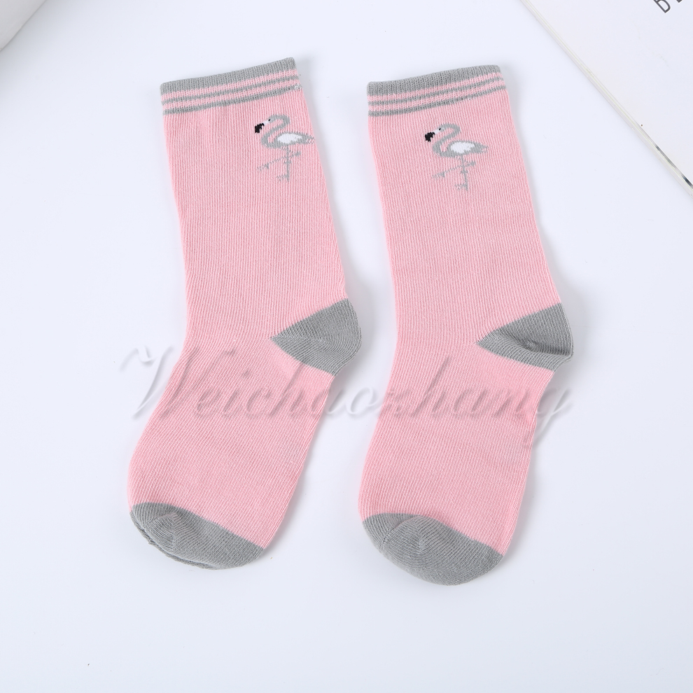 Polka dot striped bow flamingo pattern women's autumn and winter cotton-textured long socks are comfortable to wear and come in a variety of styles Specification image