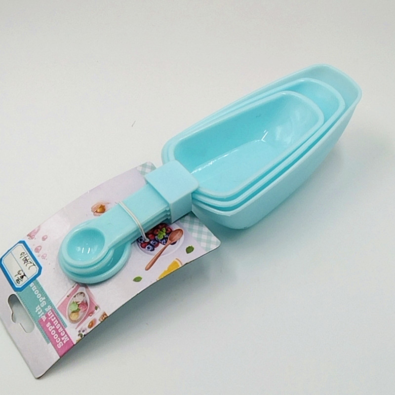 Plastic 3-piece measuring spoon ice spatula solid color set, DIY kitchen cake baking measuring tools Application Scenario