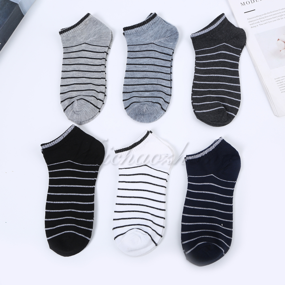 2021 Summer new striped pattern mixed color cotton socks, fashionable, sporty and casual men's and women's ankle socks factory direct sales