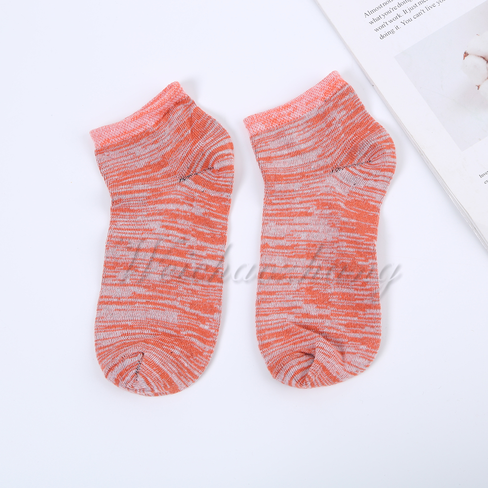 Striped mixed-color fashionable short socks, anti-odor and sweat-absorbing boat socks, summer thin breathable cotton low-top shallow-mouth sports short socks details Picture