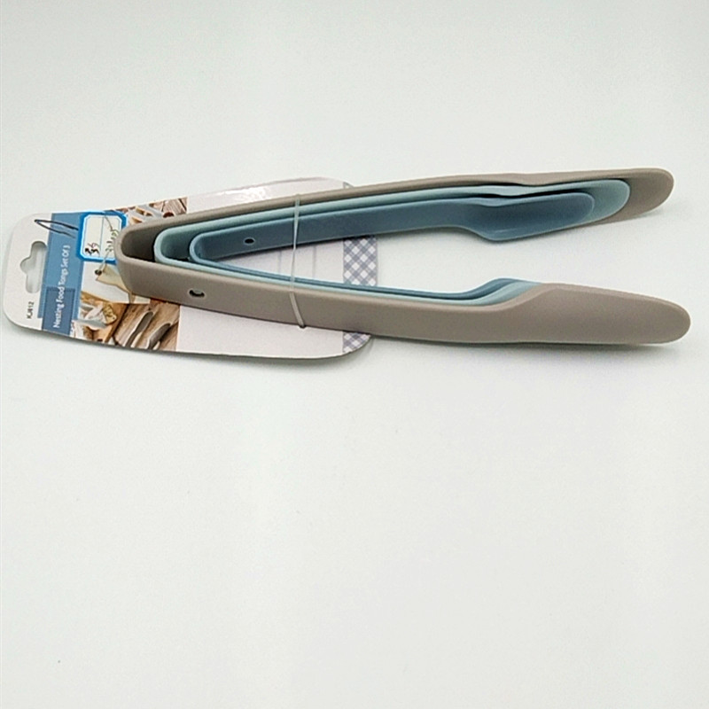 厨房多功能食品夹3件套马卡龙纯颜色耐高温沙拉牛排烤肉夹食品夹