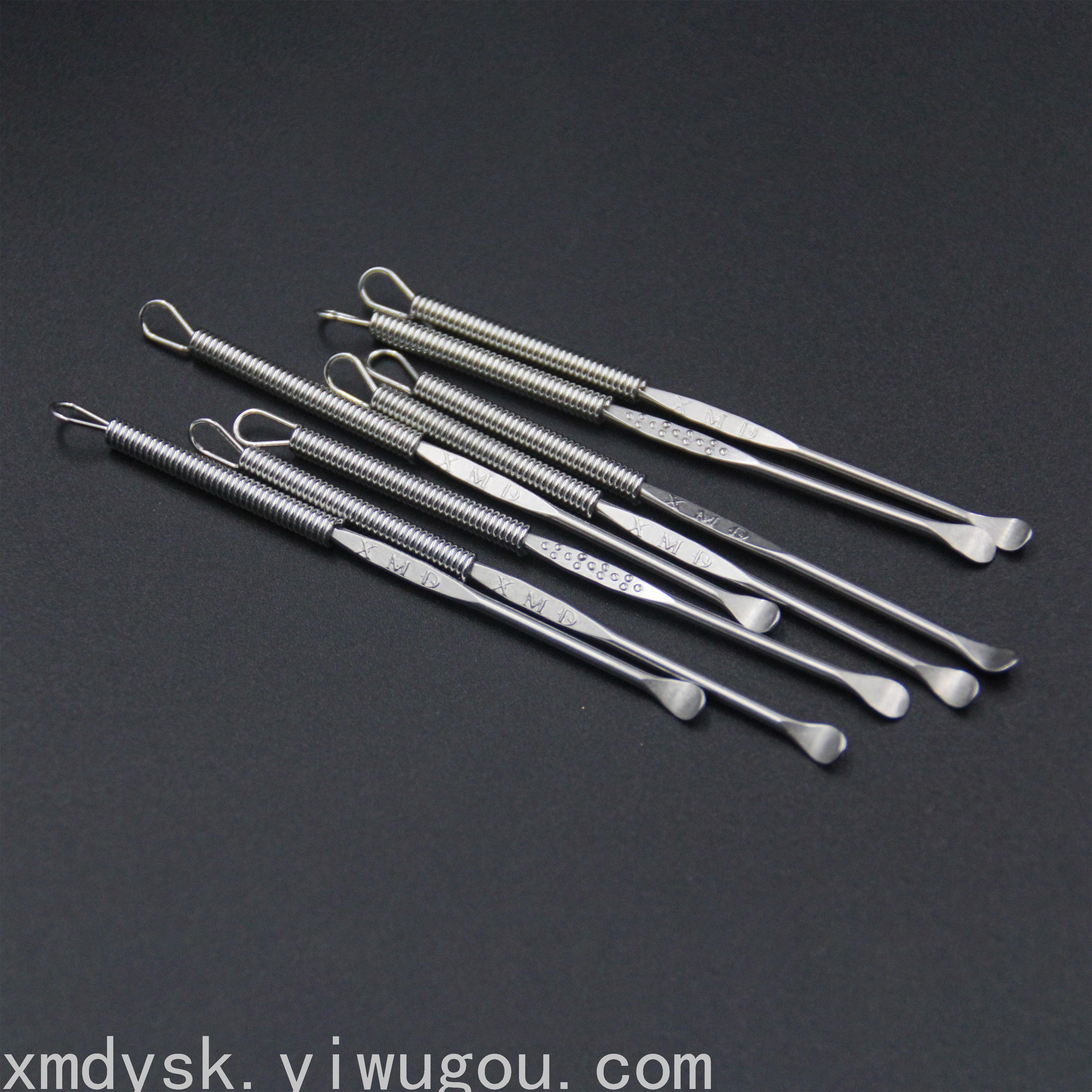 Stainless steel wire ear scoops, multi-purpose acne ear picks, creative spring ear scoops, earwax remover, ear picking tools 8416 Item Picture