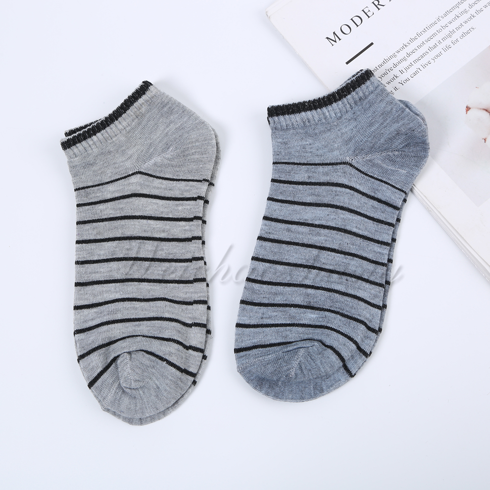 2021 Summer new striped pattern mixed color cotton socks, fashionable, sporty and casual men's and women's ankle socks factory direct sales details Picture