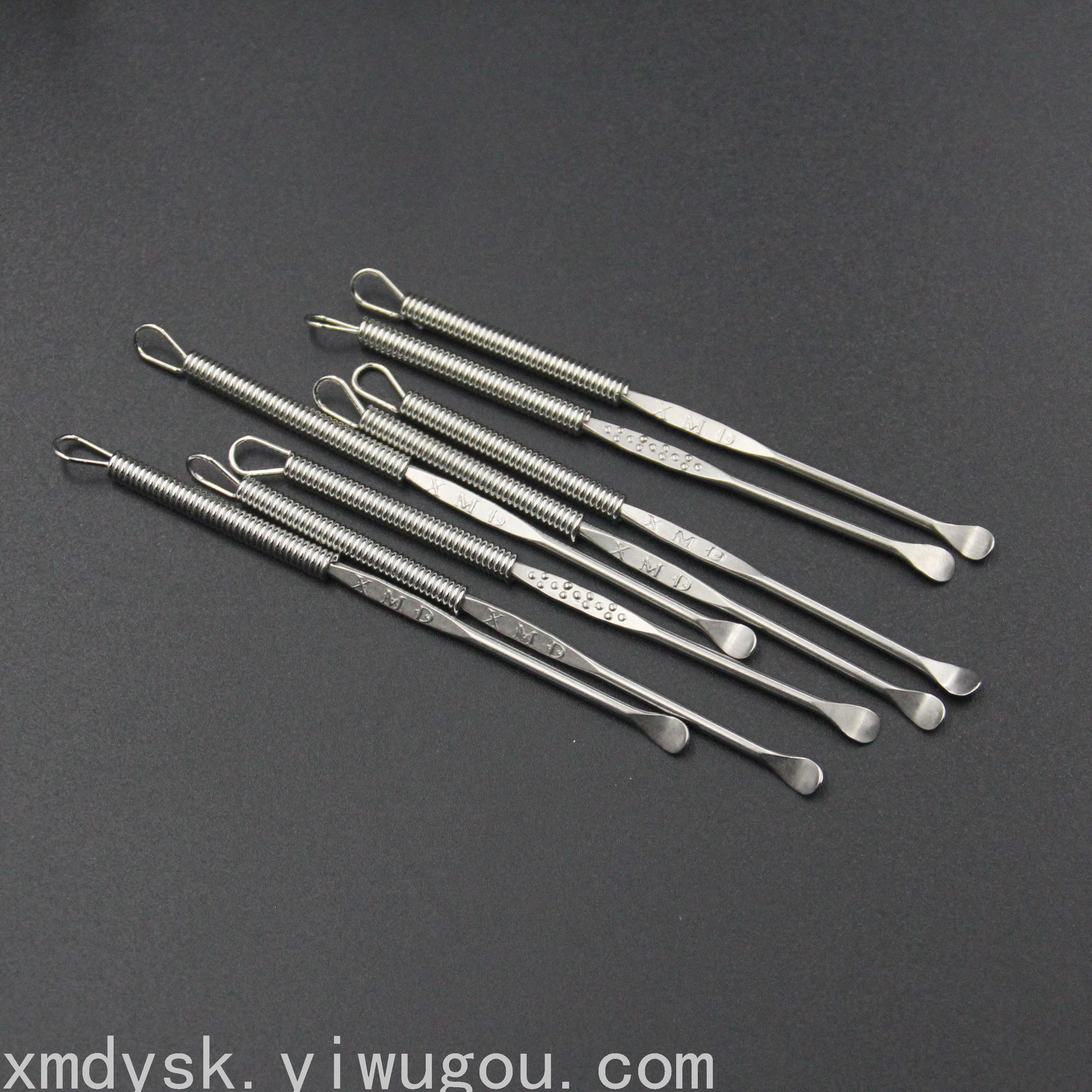 Stainless steel wire ear scoops, multi-purpose acne ear picks, creative spring ear scoops, earwax remover, ear picking tools 8416 Application Scenario