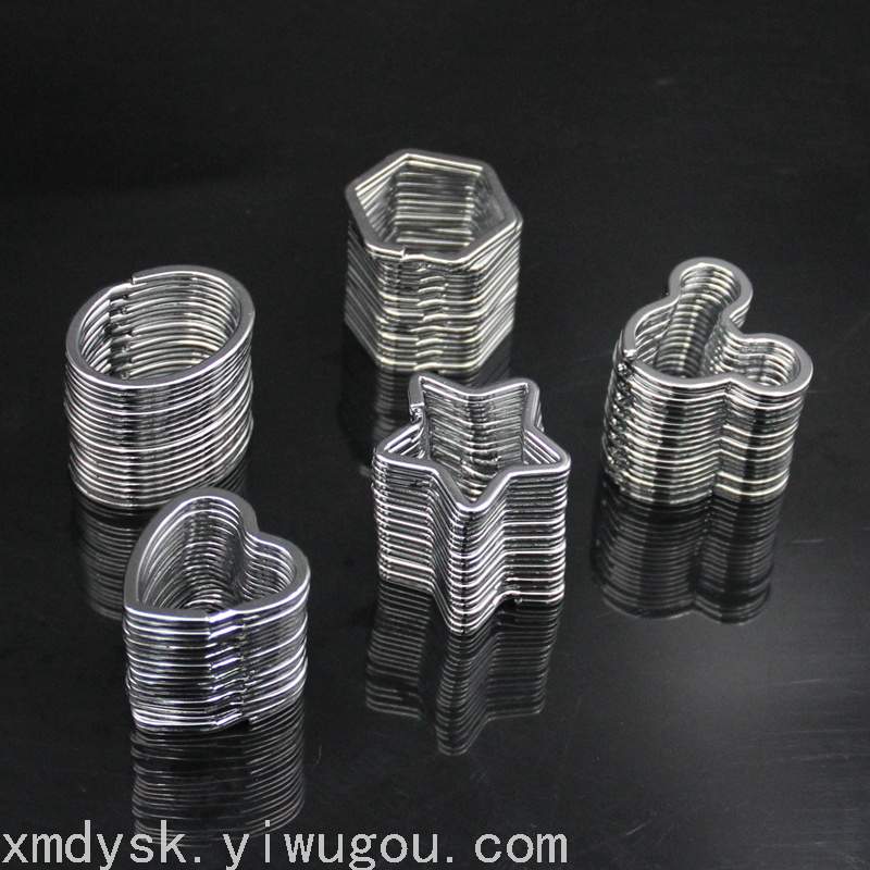 卡通米奇爱心五角星钥匙圈挂铬创意钥匙环可爱异形钥匙扣钥匙环