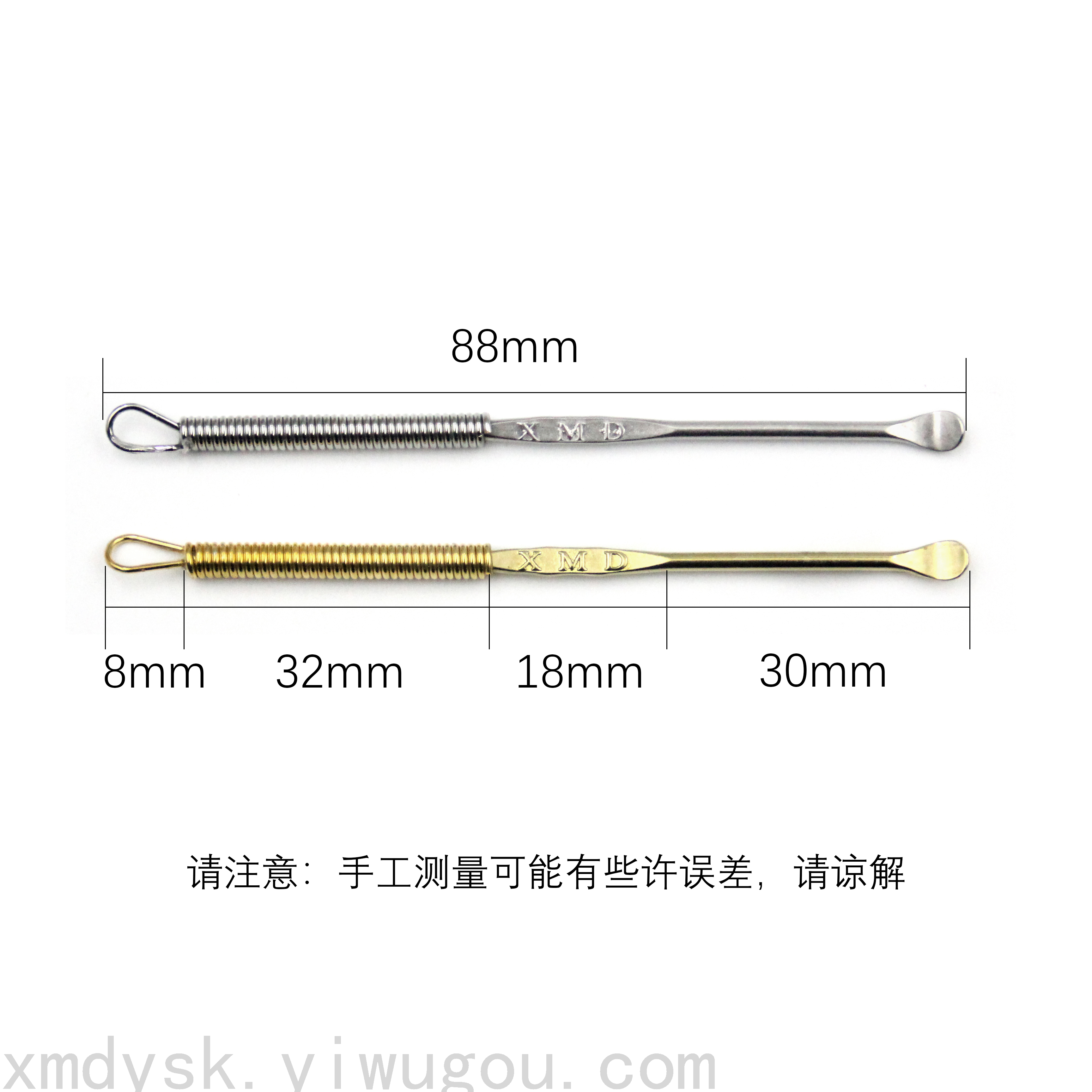 Stainless steel wire ear scoops, multi-purpose acne ear picks, creative spring ear scoops, earwax remover, ear picking tools 8416 details Picture