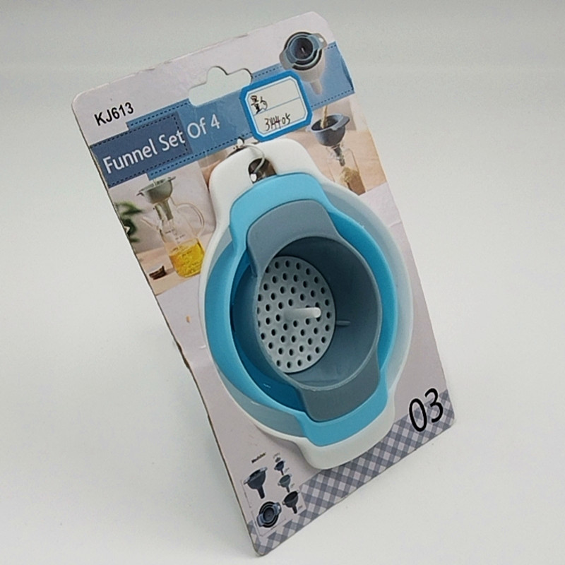 Plastic oil funnel four-in-one multi-functional funnel set, oil filter pot, kitchen household oil pouring and filtering funnel Application Scenario