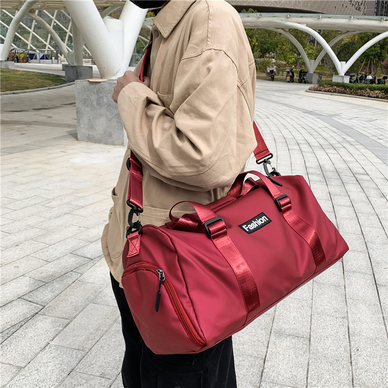 Dry-wet separated fitness bag for sports, large-capacity hand-held bag, shoulder slant short-distance travel bag, Oxford cloth yoga bag
