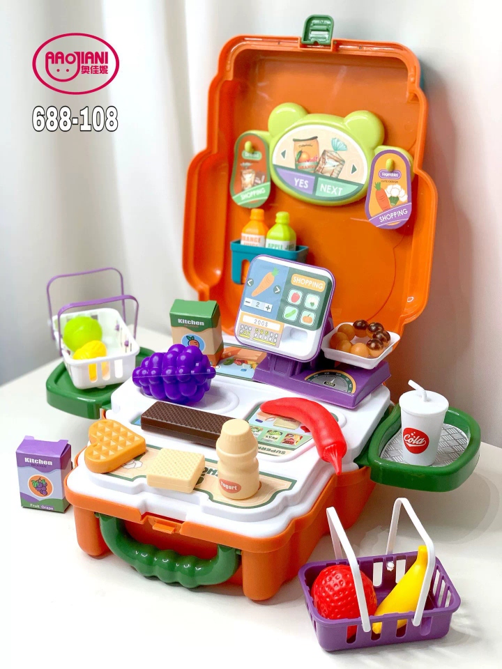 New toy Ojiani multi-functional cartoon schoolbag, fast food supermarket backpack, boys and girls play house toy h Specification drawing