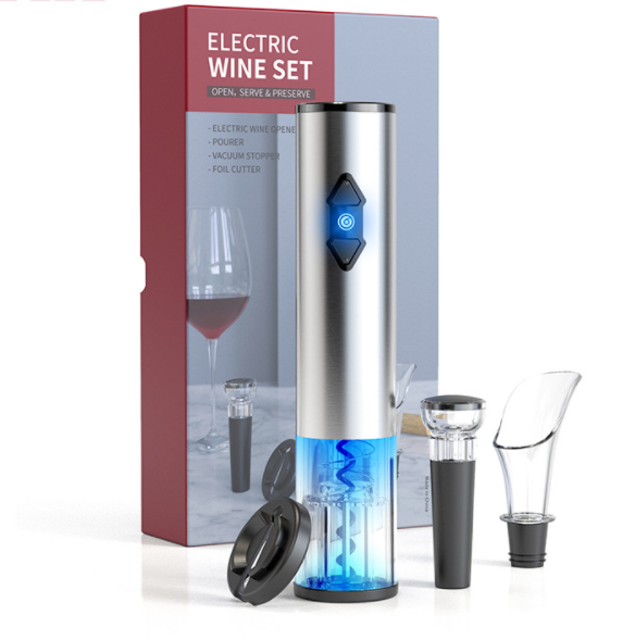 Factory aluminum metal automatic wine bottle opener, electric bottle opener, wine ware in stock, portable wine bottle opener, portable wine bottle opener, stainless steel beer bottle opener, multi-functional bottle opener Item Picture