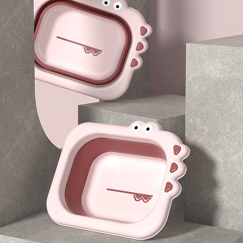 Multi-style thickened new baby products, cartoon-shaped foldable washbasin, baby's small basin Specification image