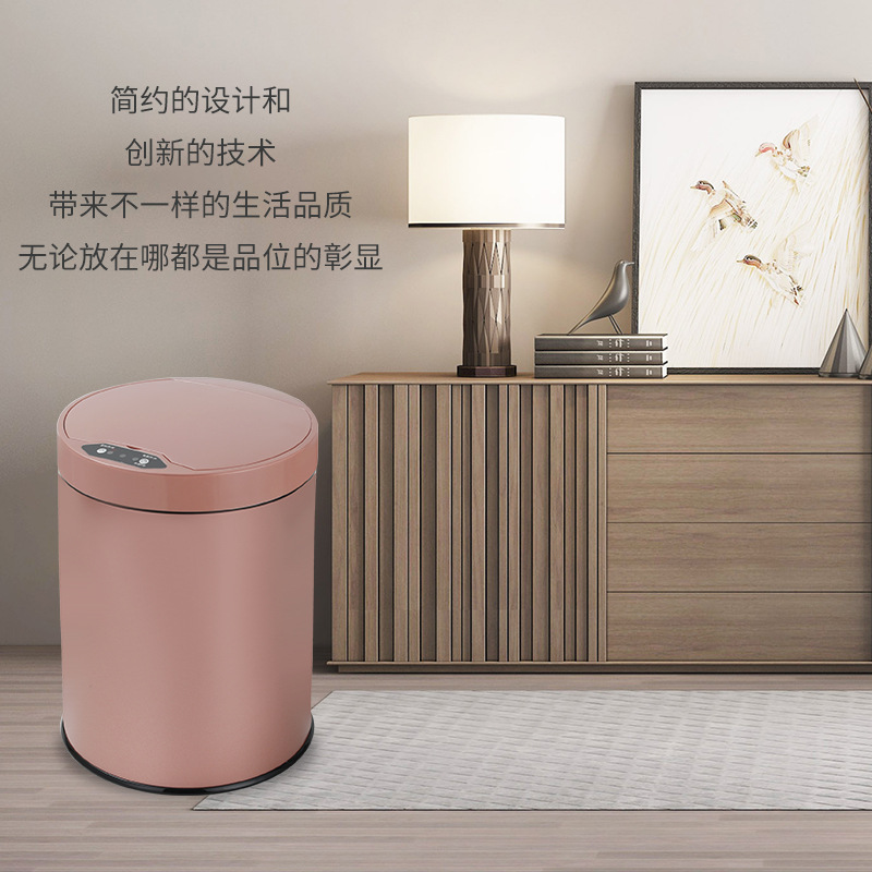 Creative stainless steel automatic smart trash can, multi-functional sensor trash can for home kitchen and living room, gift advertisement Application Scenario