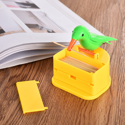 Wholesale of creative and personalized toothpick boxes, home creative bird automatic toothpick holders, simple and convenient bamboo toothpick boxes