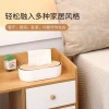 Simple bamboo and wood desktop napkin tissue box, home living room coffee table, height-adjustable creative oval plastic tissue box Application Scenario
