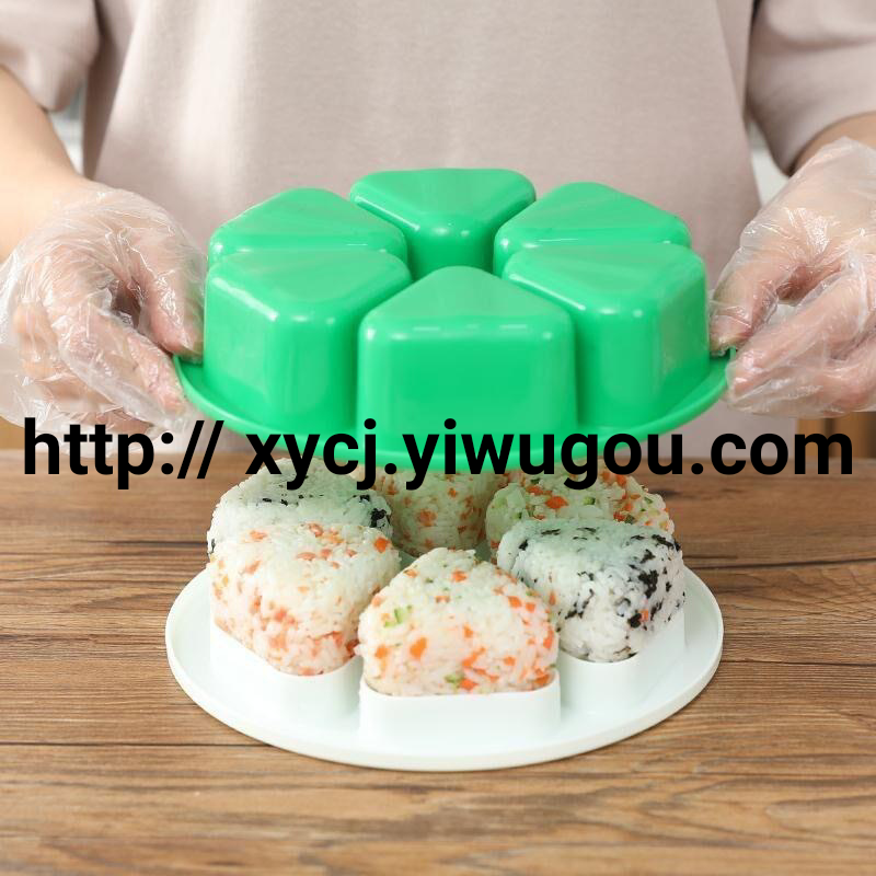 Triangular rice ball bento box, Japanese sushi mold, six-in-one, making tools for making seaweed rice rolls, mold box details Picture