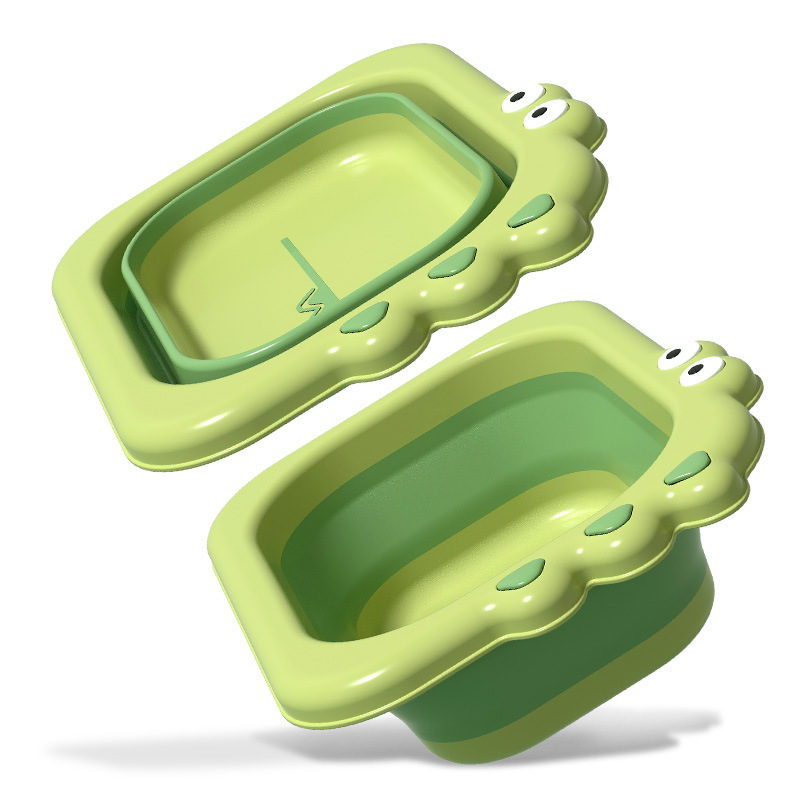 Multi-style thickened new baby products, cartoon-shaped foldable washbasin, baby's small basin details Picture