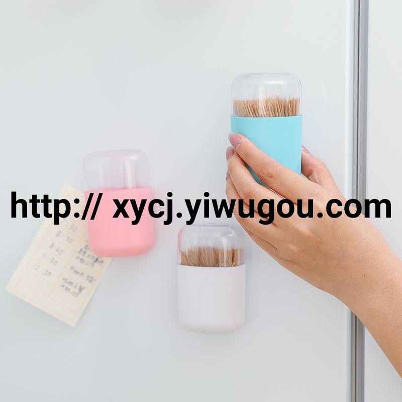 Magnetic toothpick box, creative fridge magnets, toothpick cans, household portable toothpick holder, living room storage box, toothpick box details Picture