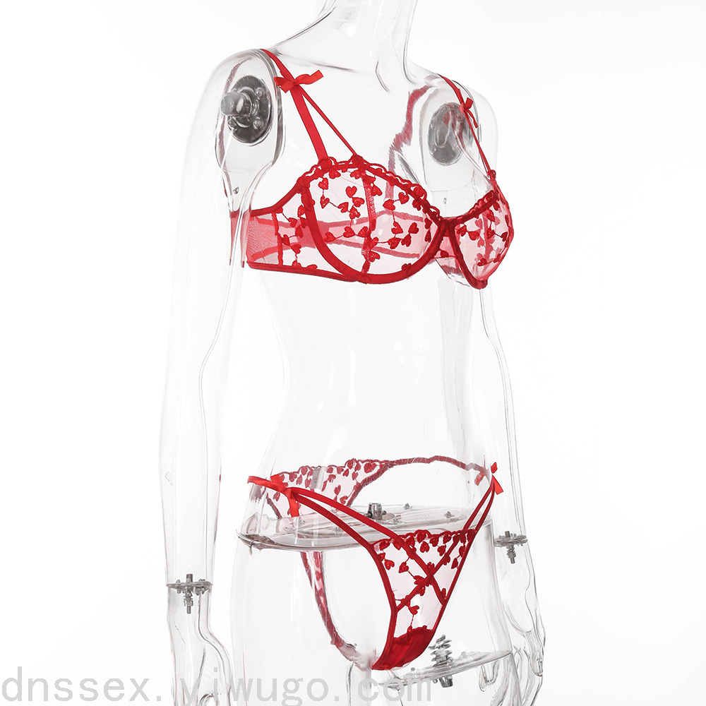 DANNASHU heart-shaped embroidered bow decoration for cute and sexy lingerie Application Scenario