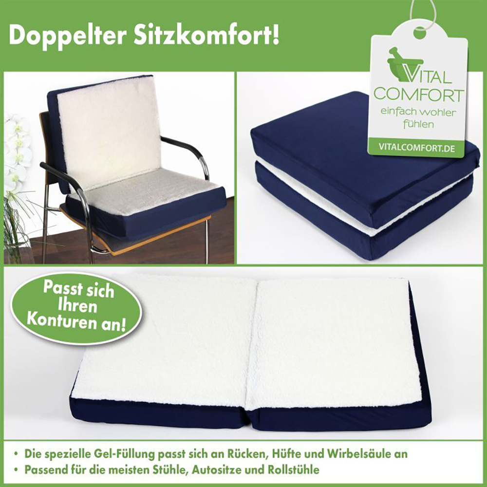 Amazon's best-selling folding seat cushion, double-layer gel ice pack seat cushion, chair cushion and height-increasing support cushion Item Picture