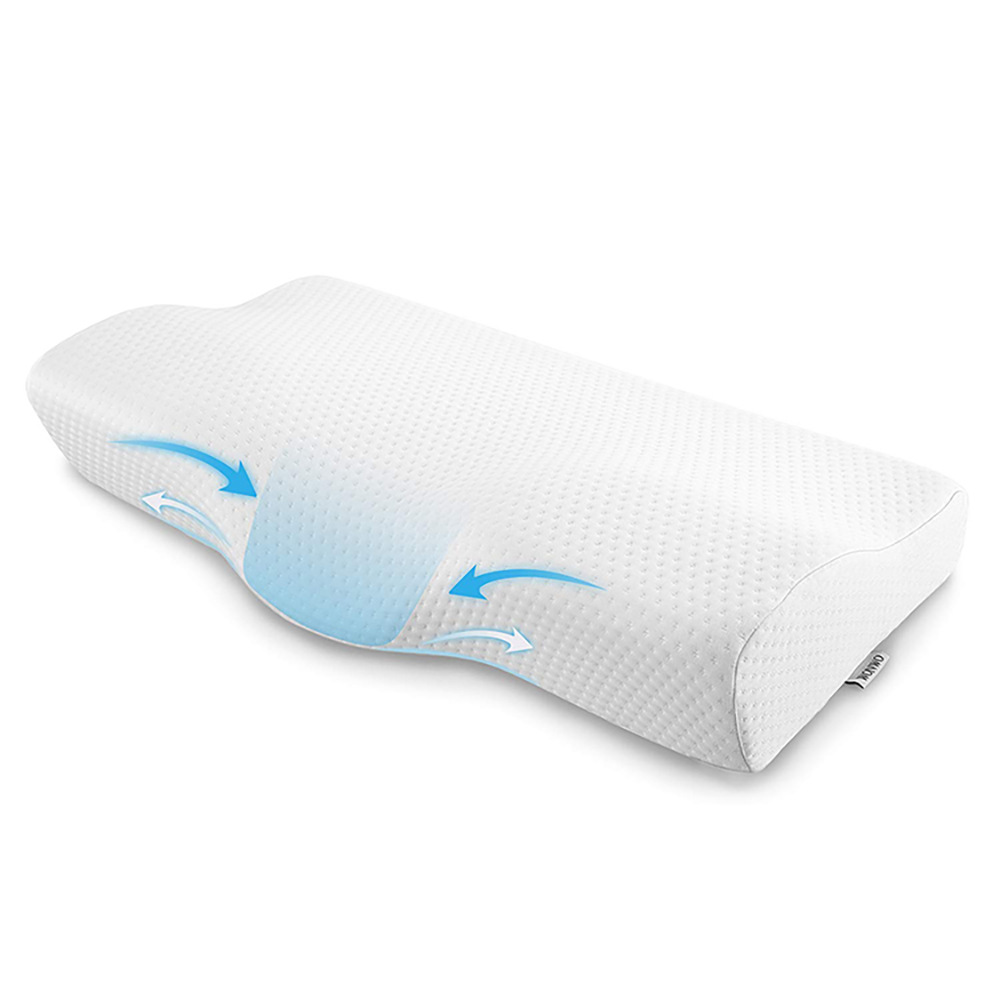 Amazon's best-selling butterfly-shaped memory foam pillow for sleeping on the side or back full figure