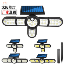 Outdoor solar wall light external wall searchlight garden light human sensing light Household garage light