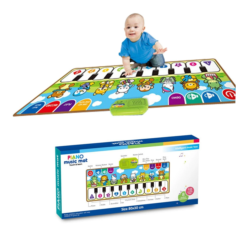Cross-border animal cartoon children's fashion music electronic organ blanket early education multi-functional crawling mat dance mat toy Specification drawing