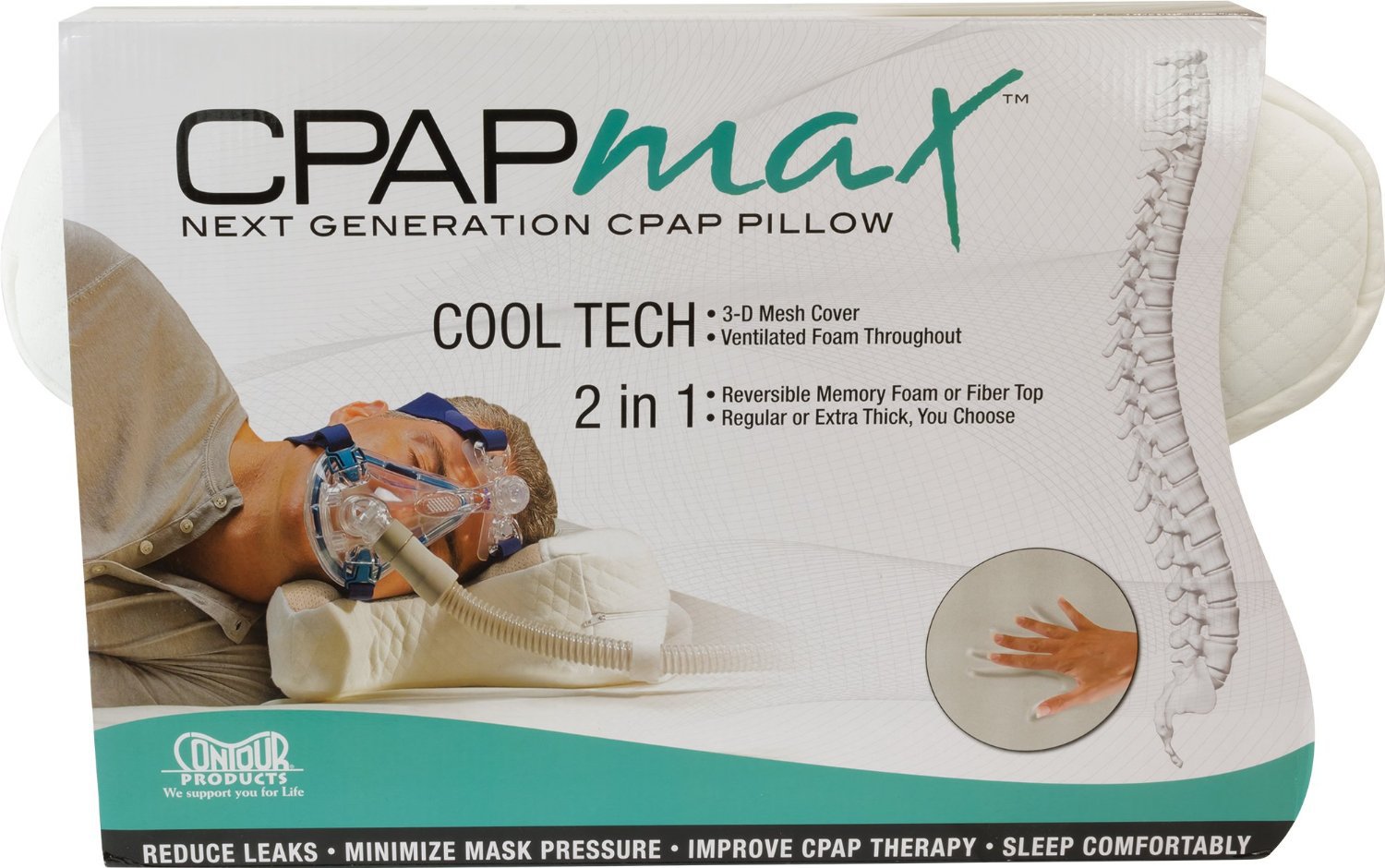 Amazon's best-selling slow-rebound memory pillow, CPAP pillow, memory foam ventilator pillow, cross-border Specification drawing