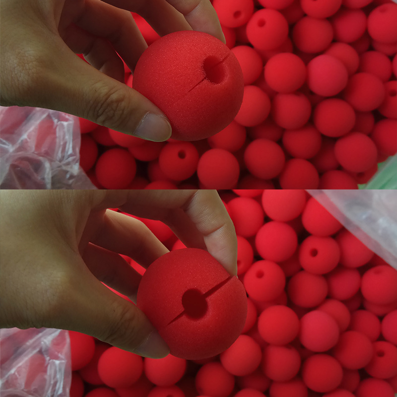 Halloween sponge clown noses in various colors and sizes can be made into clown nose sponge balls Application Scenario