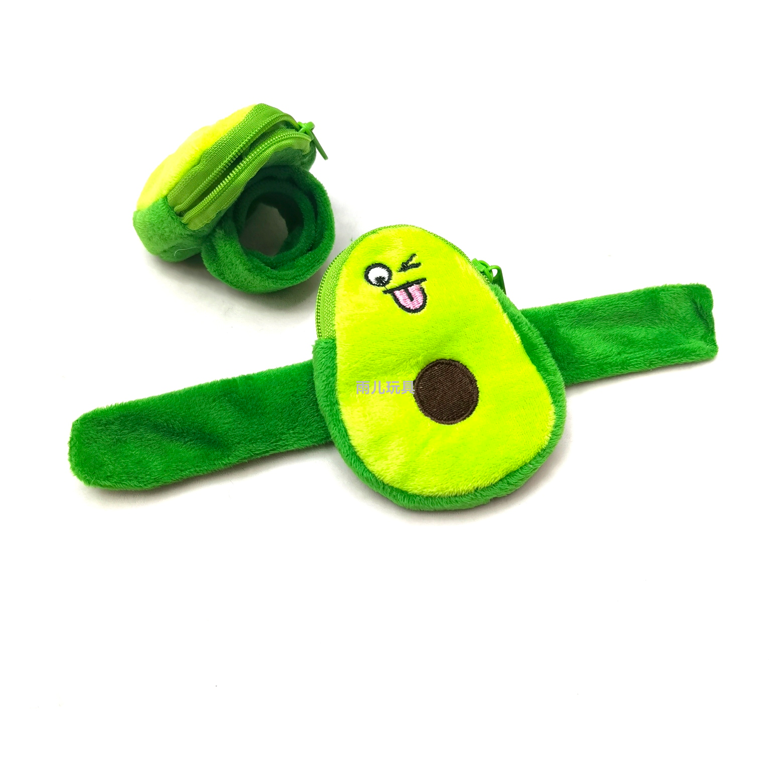 Plush toy Papa ring bracelet, avocado Papa ring bracelet, coin purse, cartoon embroidered zipper wallet, children Item Picture