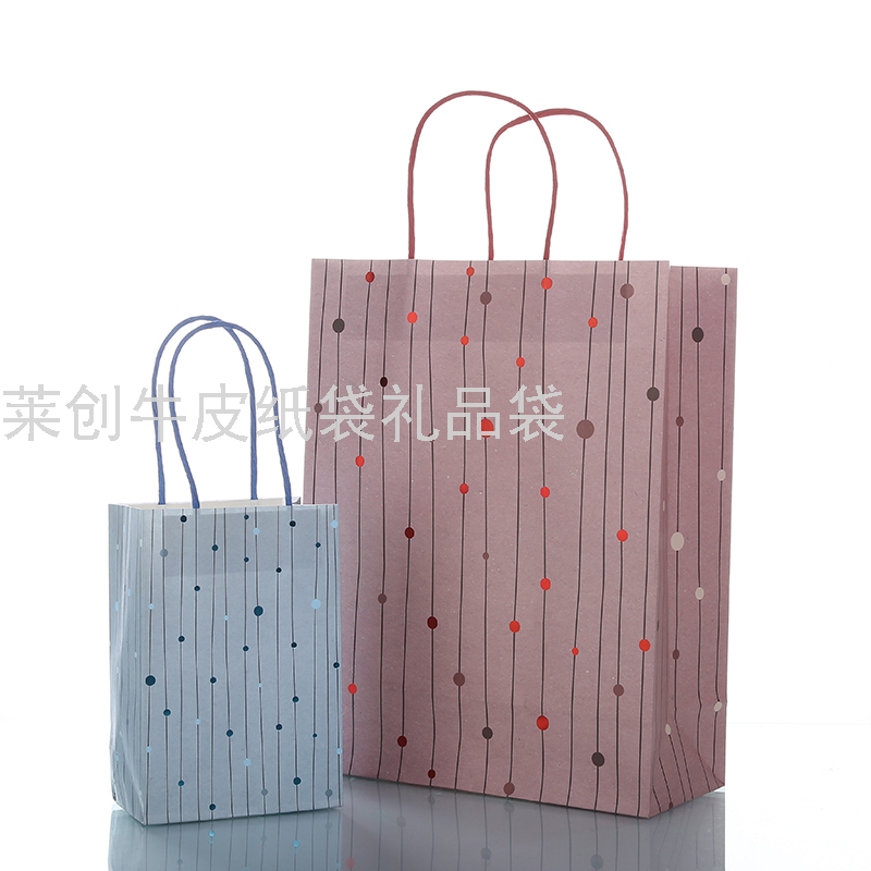 Brown Paper Bag Polka Dot Gift Bag Shopping Bag Specification drawing