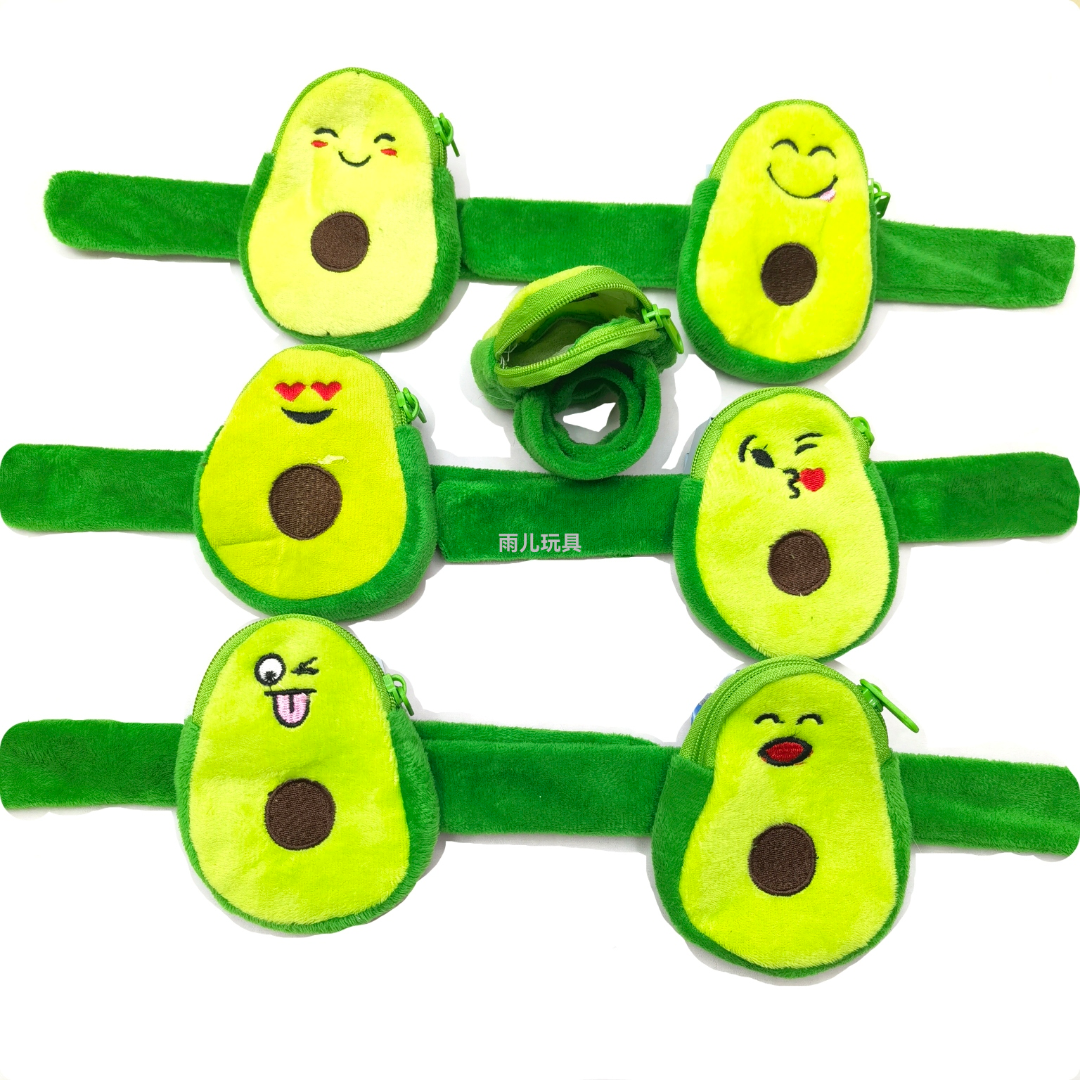 Plush toy Pop Circle Bracelet Avocado Pop Circle Bracelet Zero wallet Cartoon embroidered zipper wallet for children