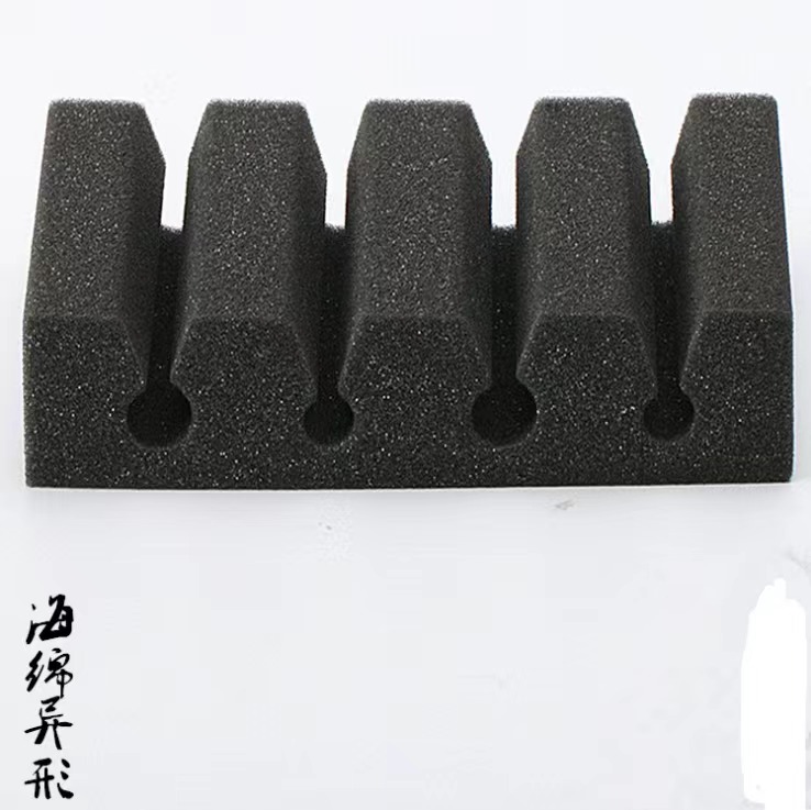 Billiard cue fixing protection sponge packaging dense hole deep black sponge special-shaped products high-elasticity white round rods Item Picture