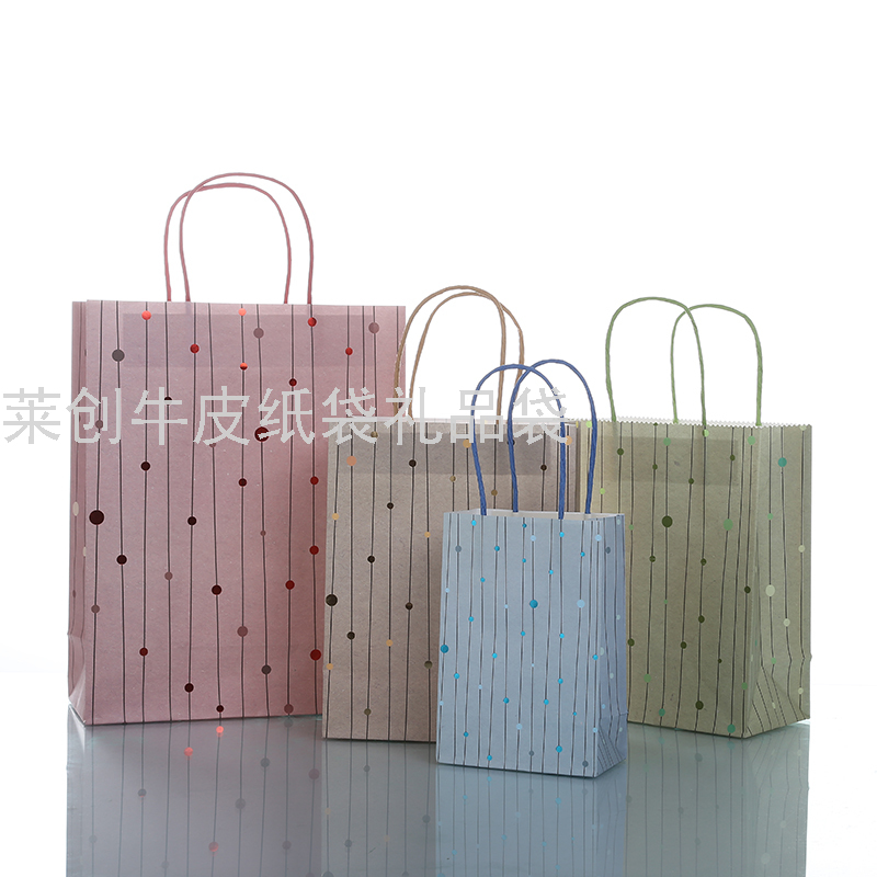 Brown Paper Bag Polka Dot Gift Bag Shopping Bag details Picture