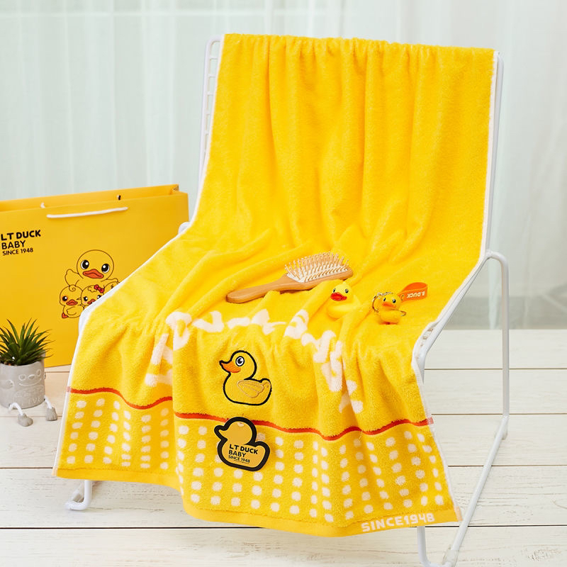 LTDUCK小黄鸭纯棉儿童大浴巾柔软洗澡全棉吸水不掉毛家用