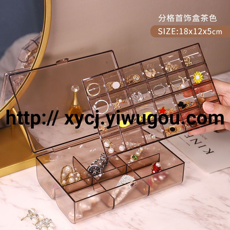 The popular jewelry box storage box, acrylic simple large-capacity nail art storage box, universal plate, double-layer European style