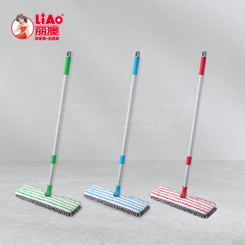 丽澳/LIAO 平板拖把双面雪尼尔超细纤维折翼式换布 360度旋转客厅