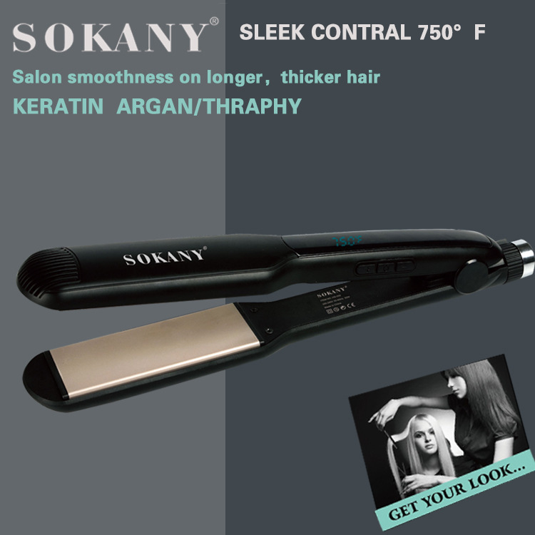 Cross-border SOKANY059 plywood ceramic floor LCD sliding screen temperature-adjustable straight hair salon plywood for ladies' personal use Specification image