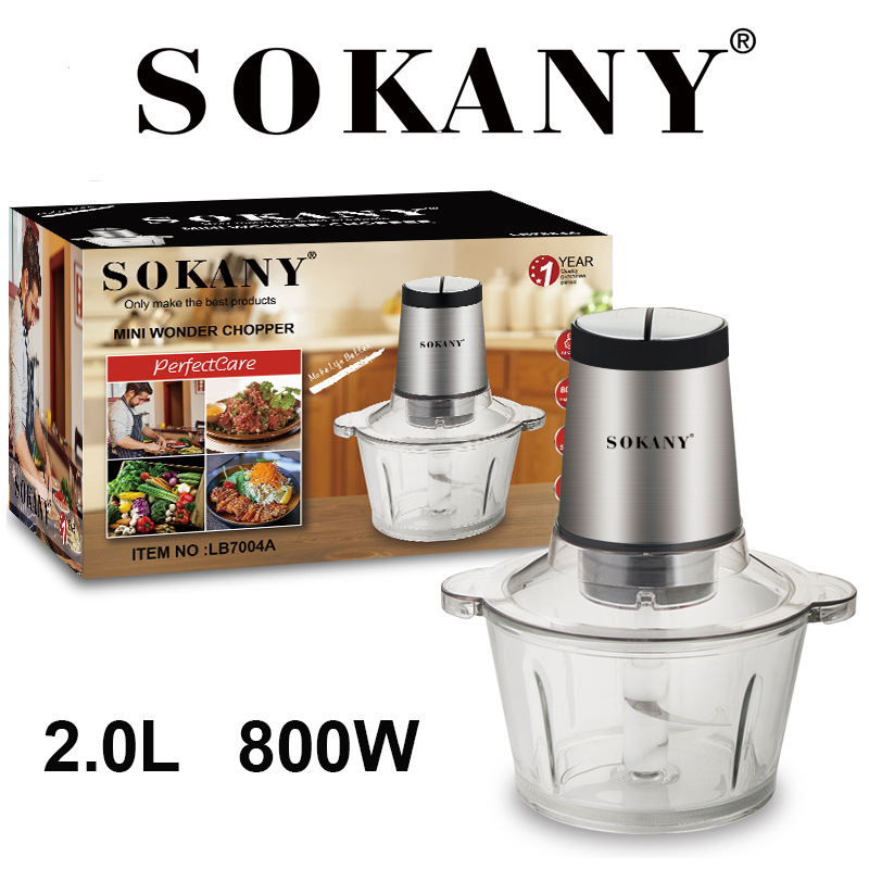 SOKANY7008 meat grinder, household electric small stainless steel multi-functional food processor and blender, European standard in stock