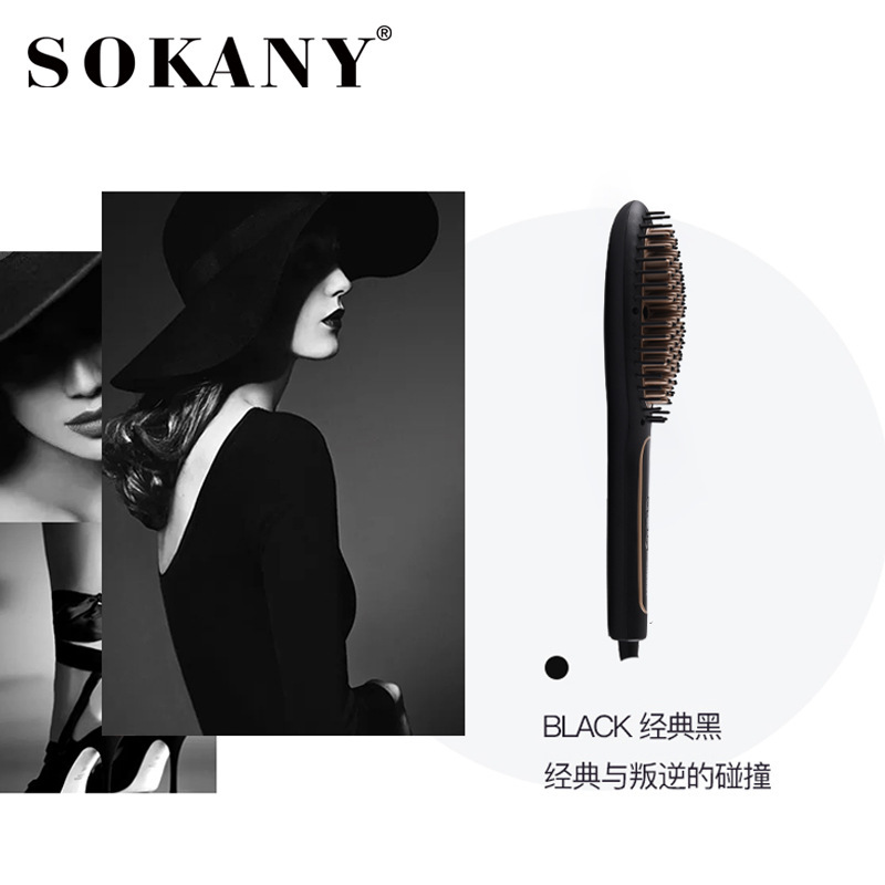 Cross-border foreign trade SOKANY1030I hair straightening comb, electric hair straightening device, hair styling comb, negative ion nine-speed temperature adjustment Specification image