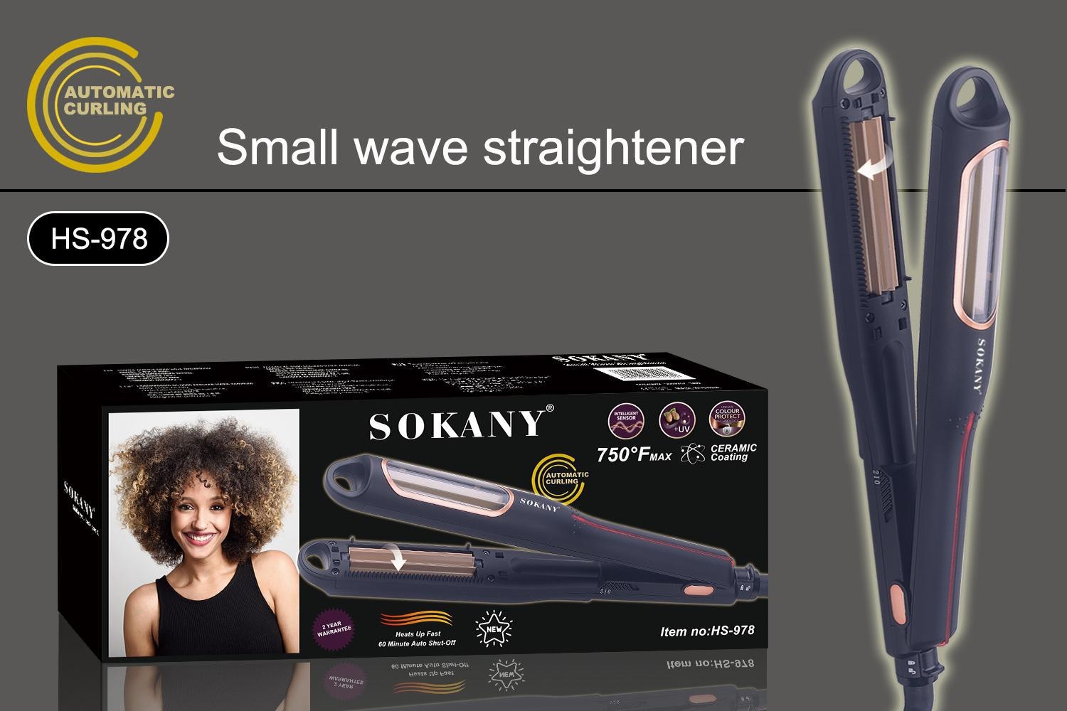 Cross-border SOKANY978 fully automatic styling electrical appliance, automatic curling, wool curling iron, curling iron, corn curling Specification image