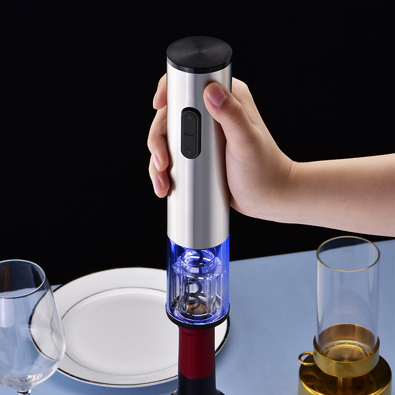 Electric wine opener, dry battery type stainless steel plastic bottle opener, electric wine opener Item Picture