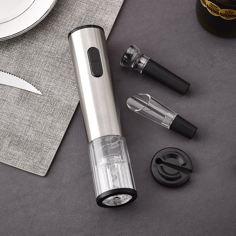 Electric wine opener, dry battery type stainless steel plastic bottle opener, electric wine opener details Picture