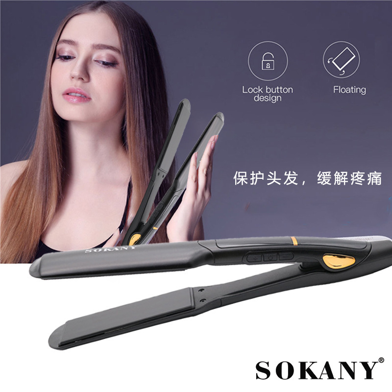 Cross-border SOKANY030 hair straightening splint Professional home hair care splint LED display wide screen ceramic splint Specification image