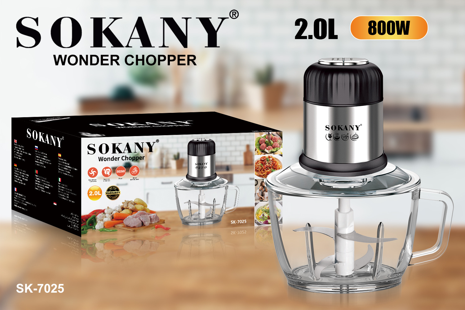 Cross-border SOKANY7025 meat grinder, electric mincing, vegetable mincing, dumpling and meatball mincing machine, Amazon foreign trade