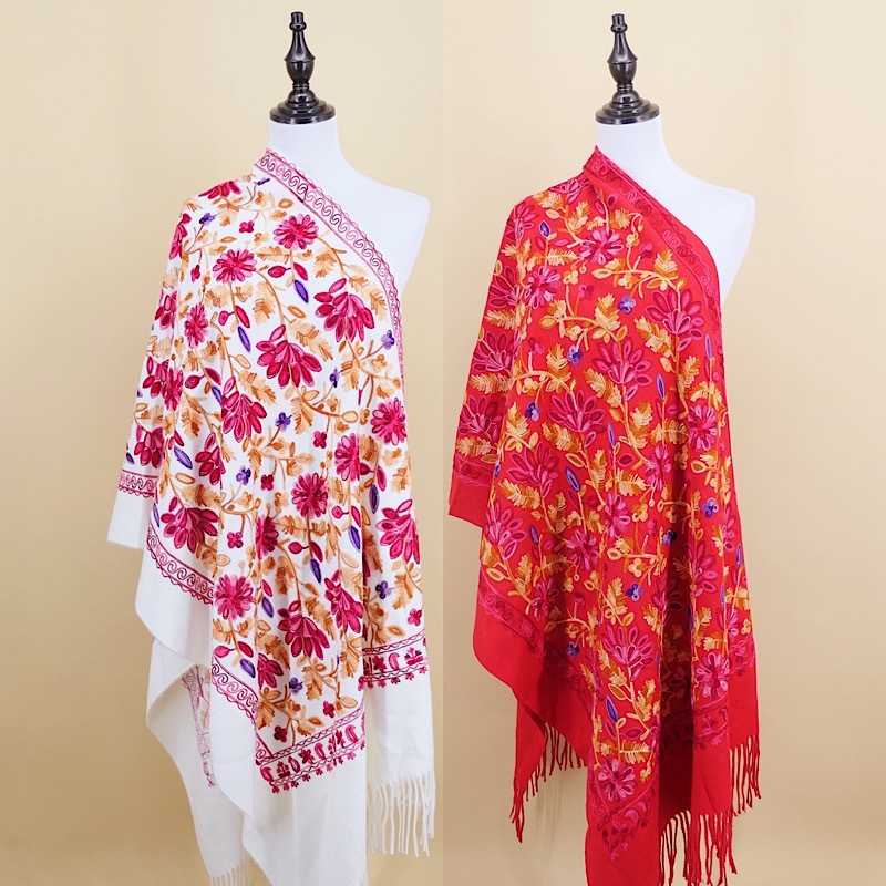Autumn And Winter New Indian Nepal Embroidered Cashmere Scarf Shawl Travel Photo Everything Knitted Thickened Warm details Picture
