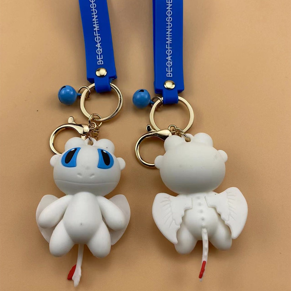 可爱小蜜蜂小飞龙玉桂狗钥匙扣挂件 创意小礼品PVC软胶公仔钥匙扣